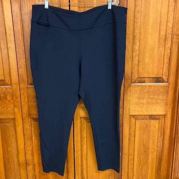 Tommy Hilfiger Navy Blue Pull-on Dress Trouser Skinny Leg Rayon/Nylon/Elastane - Picture 3 of 11